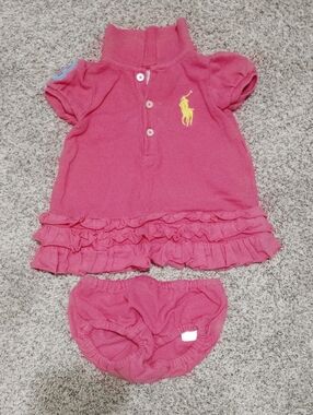 Ralph Lauren Pink Polo Ruffle Dress with Bloomers